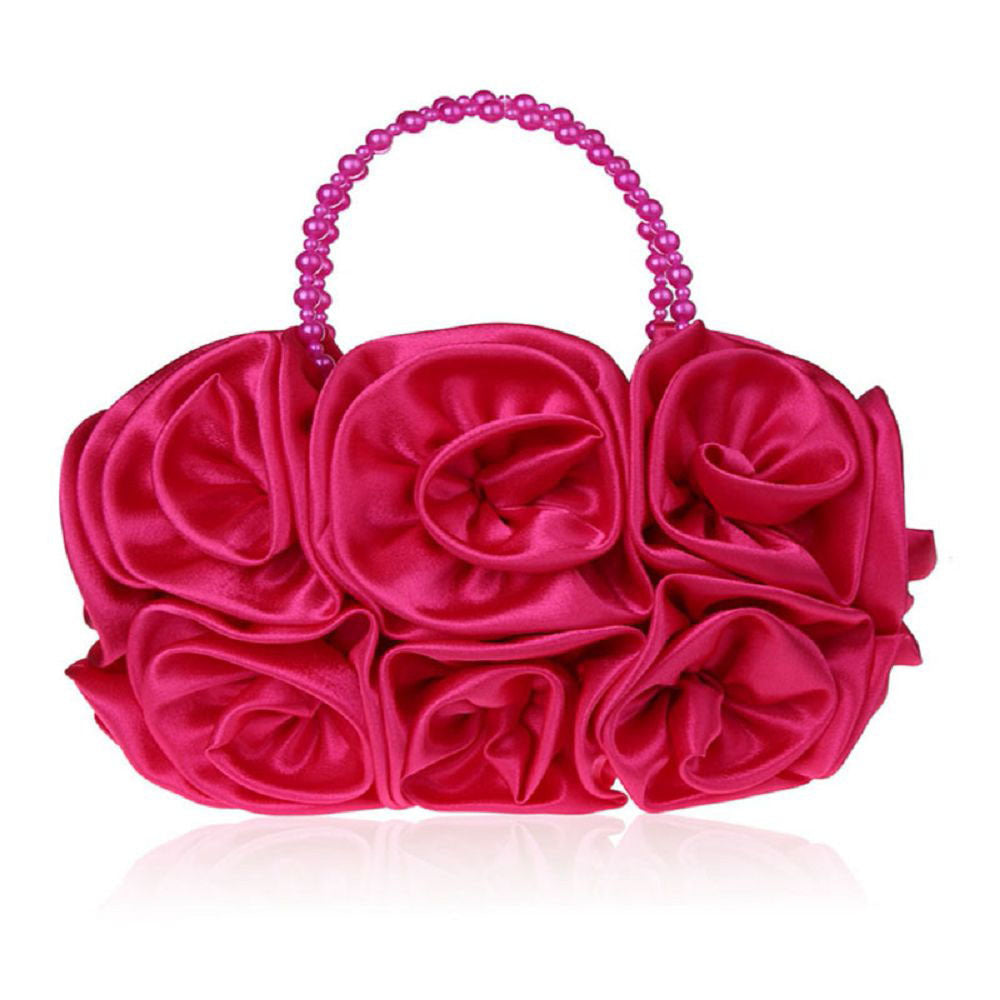 Fashionable BeadedRose Flower Dinner Bag