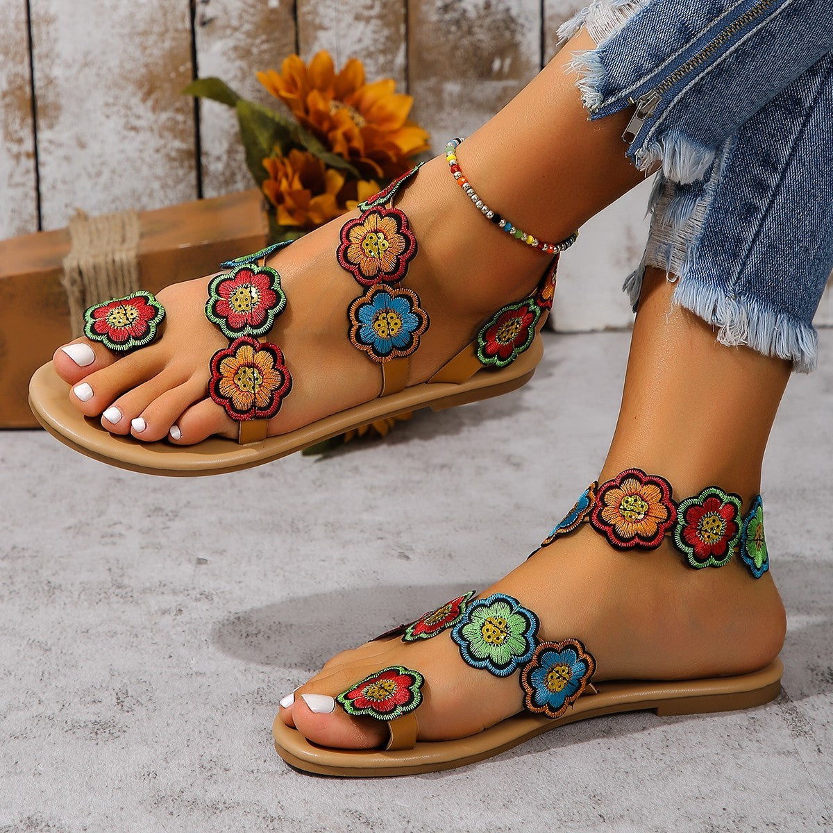 Peacock Eye Hair Beach Slippers Women