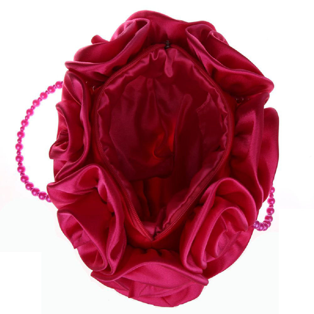 Fashionable BeadedRose Flower Dinner Bag