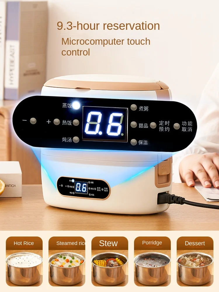 220V Electric Lunch Heating Box Home Portable Electric Rice Cooker Water Injection Heating Multi Cooker Cooking Machine