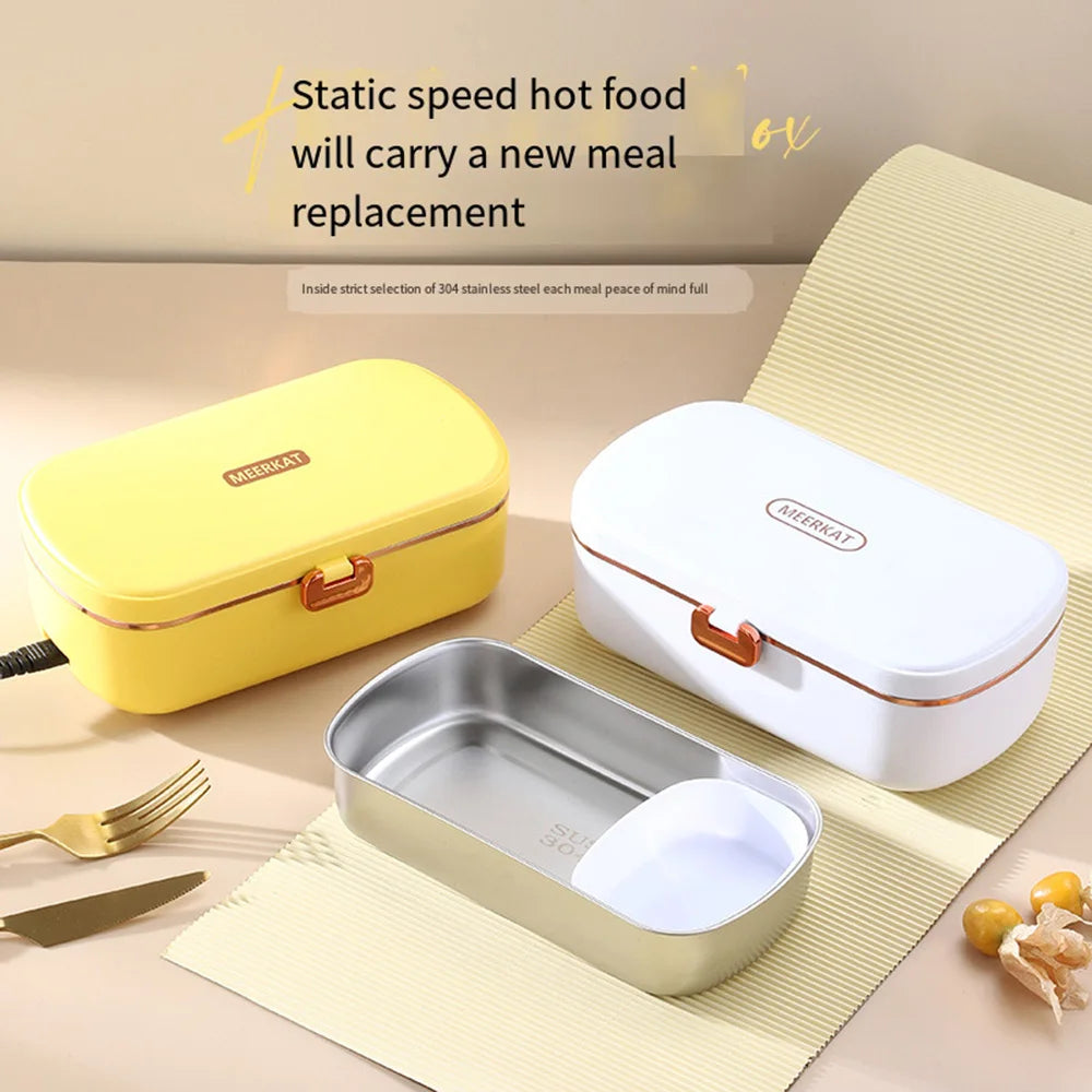 Office Thermal Lunch Boxes, Portable Electric Lunch Boxes, Water Free Heating Bento Box Stainless Steel Food Warmer