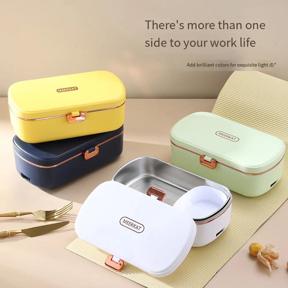 Office Thermal Lunch Boxes, Portable Electric Lunch Boxes, Water Free Heating Bento Box Stainless Steel Food Warmer