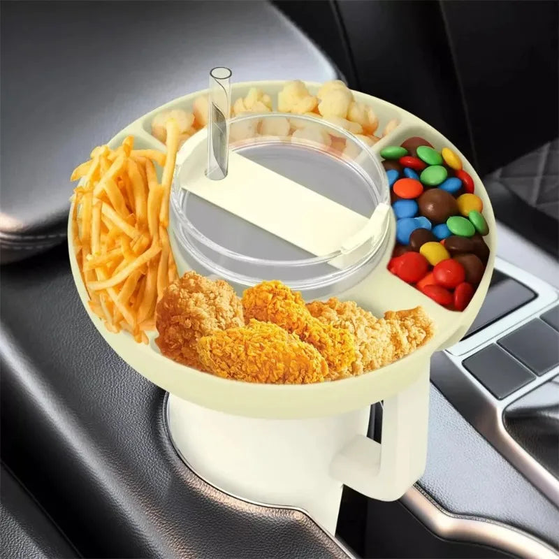 Snack Bowl for Stanley Cup Reusable Tray Food Divider with Handle Snack Platter Tray  Accessories