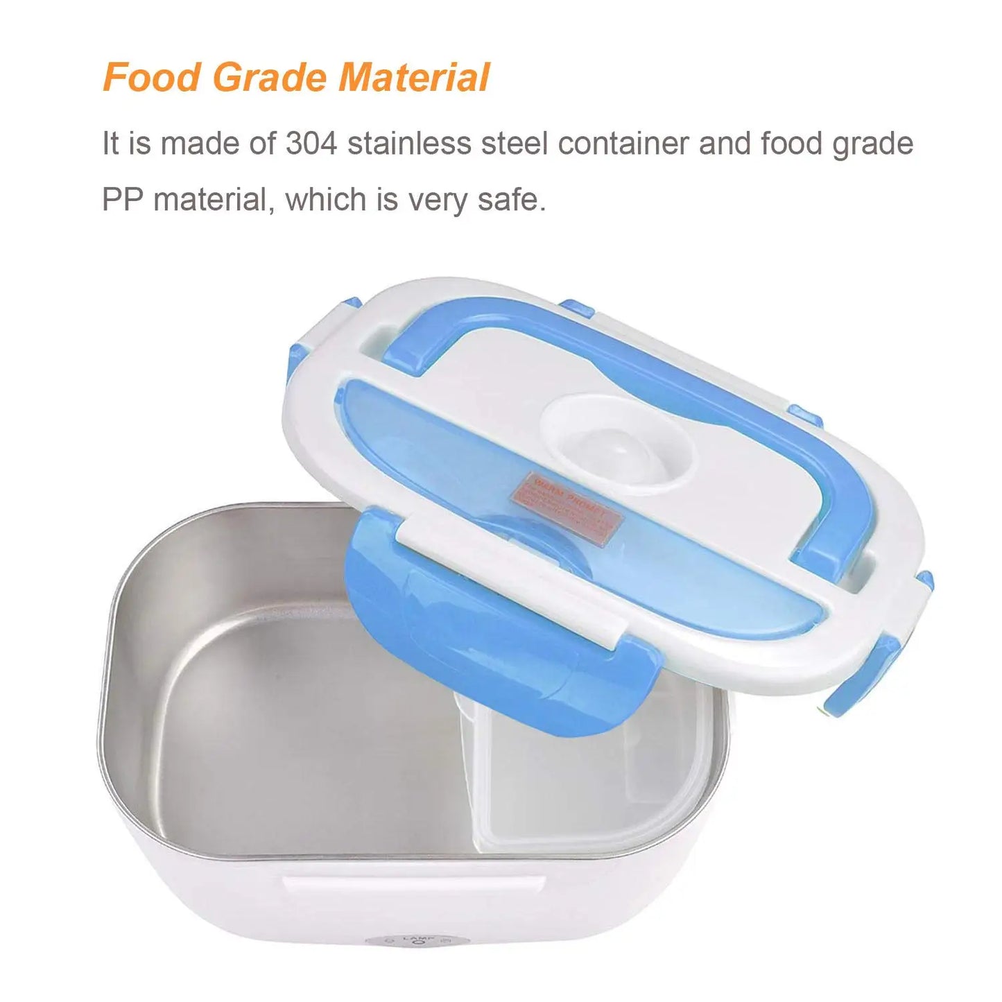 2-In-1 Electric Heating Lunch Box Car + Home 12V 220/110V Portable Stainless Steel Liner Bento Lunchbox Food Container Bento Box